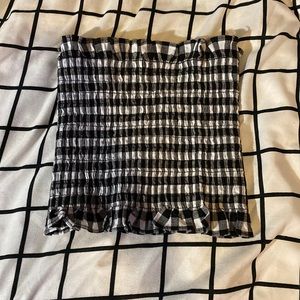 black & white checkered tube top